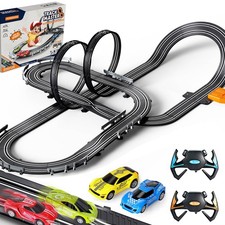 Slot Car Race Track Sets for Boys ,Battery or Race Car Track with 4 High-Spee...