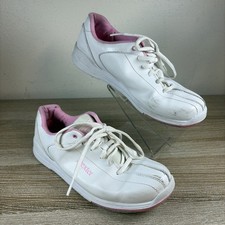 TS Dexter Raquel IV Women  s Bowling Shoes White Pink Size 9M B B4270-7 Used