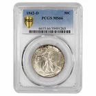 1942D Walking Liberty Half Dollar 50C PCGS MS 66