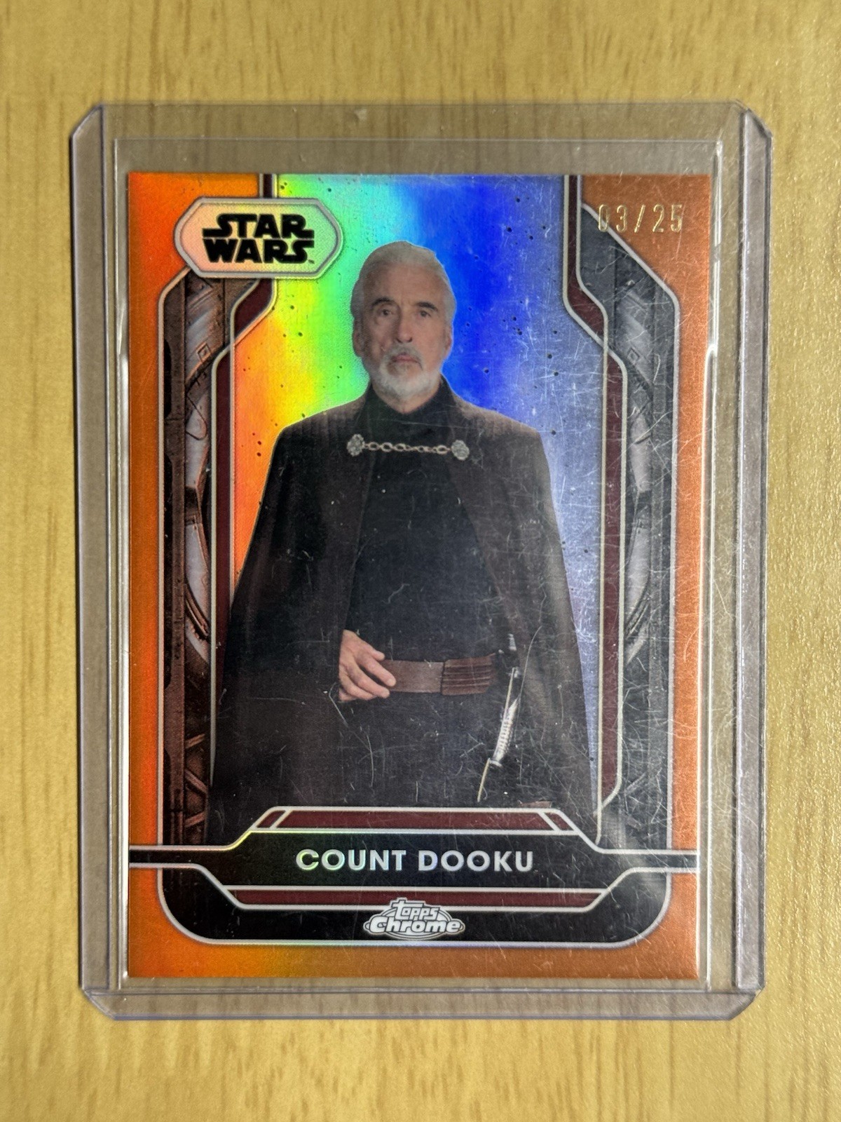 Count Dooku - 2024 Topps Chrome Star Wars #129 Rebel Orange Refractor /25