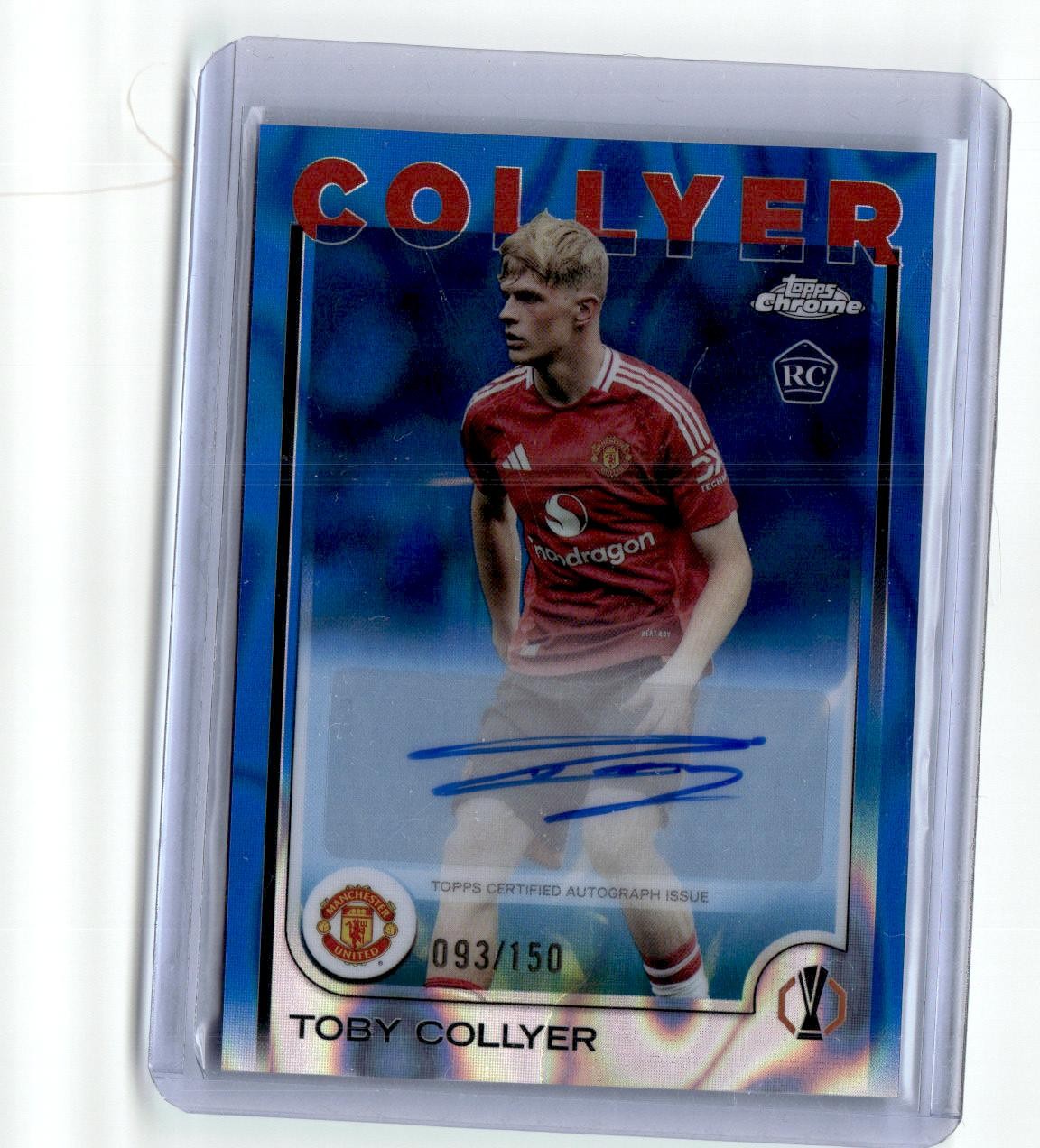 2024-25 Topps Chrome UEFA #CA-TC Toby Collyer Autograph Blue Lava /150