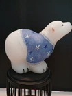 FENTON FROSTY FRIENDS HAND-PAINTED GLASS POLAR BEAR FIGURE BY K. BRIGHTBILL.