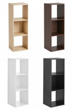 BOOKSHELVES 3 Cube Shelf Display Bookcases Brown/Gray/White Available