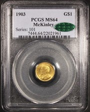 1903 McKinley Gold Dollar - G$1 PCGS MS64 CAC  - Flashy Example!
