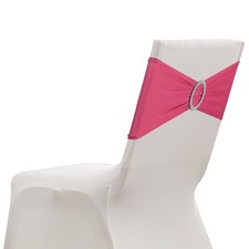 10 Pack Chair Sashes, Stretch Chair Cover Band Bows Cover Band, Rose Red