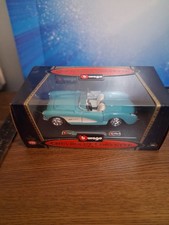 1957 chevy corvette roadster power blue &cream new in box 1/24 VIP collection