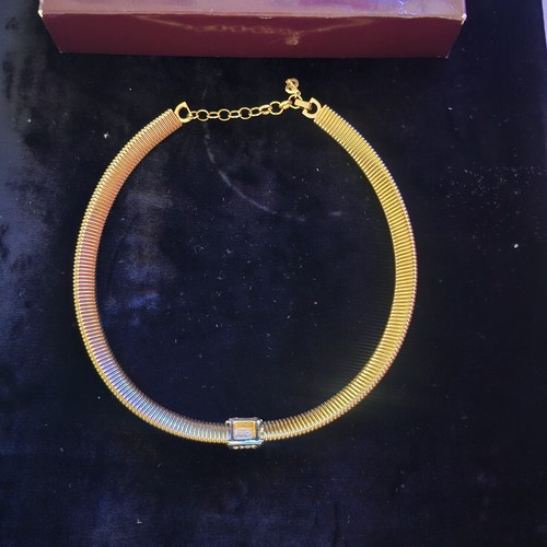 Christian Dior Goldtone Choker Necklace With Earrings Comes W/ Box Tags Estate - Picture 12 of 20