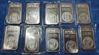 10x 1 TROY OZ SILVER APMEX BARS .999 FINE SILVER 10 TROY OZ FINE SILVER BARS AG