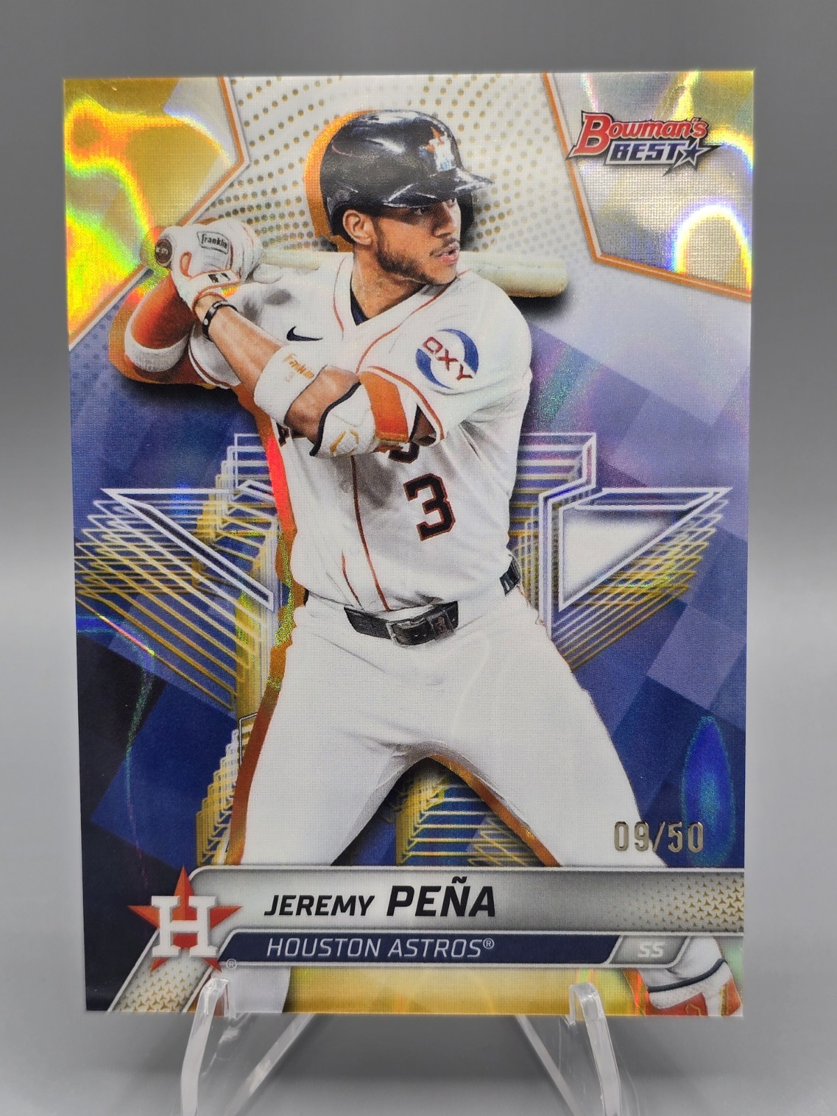2025 Bowman's Best - Jeremy Pena #34 Gold Lava Refractor /50