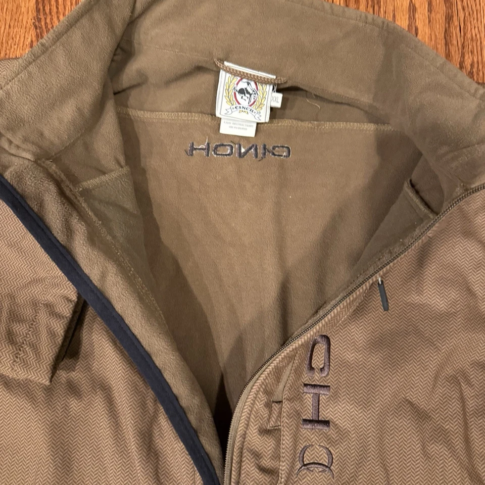 Cinch Bonded Concealed Carry Jacket Soft Shell Mens 2XL Brown Tan Houndstooth - Image 3 of 4