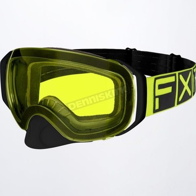 FXR Black/Hi-Vis Ride X Spherical Goggles w/Yellow Dual Lens - 223107-1065-00