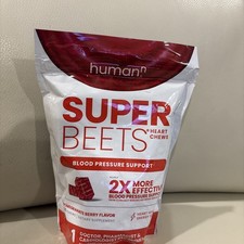 2 Pk ~ Human-n Super Beets Heart Chews ~ 60 X 2 (120)Pomegranate Berry Chews