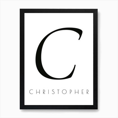 Christopher Typography Name Initial Framed Wall Art Poster Canvas Print Picture