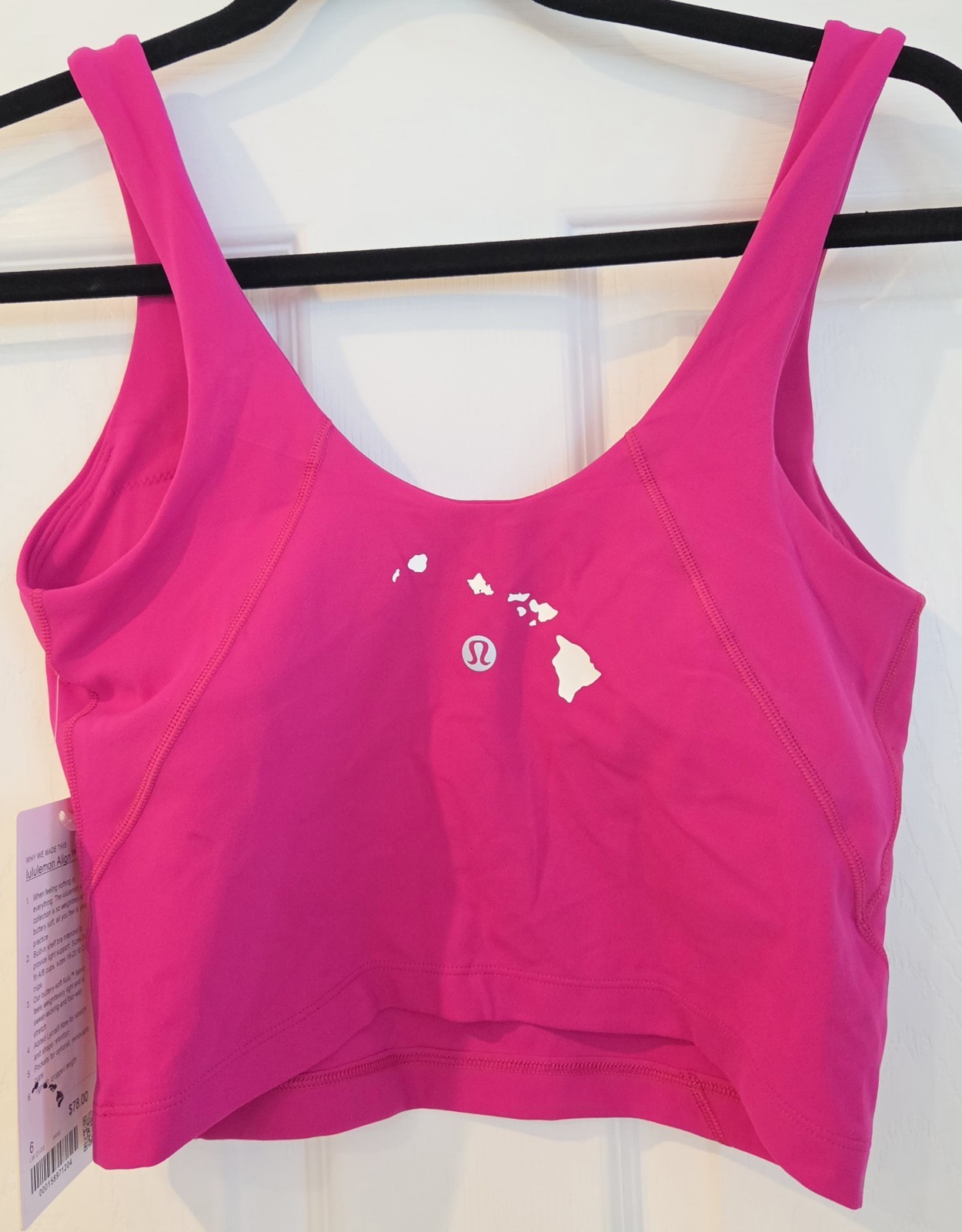 Lululemon Hawaii-Exclusive Align Tank NEW COLOR Pink Flare, White Islands, Sz 6