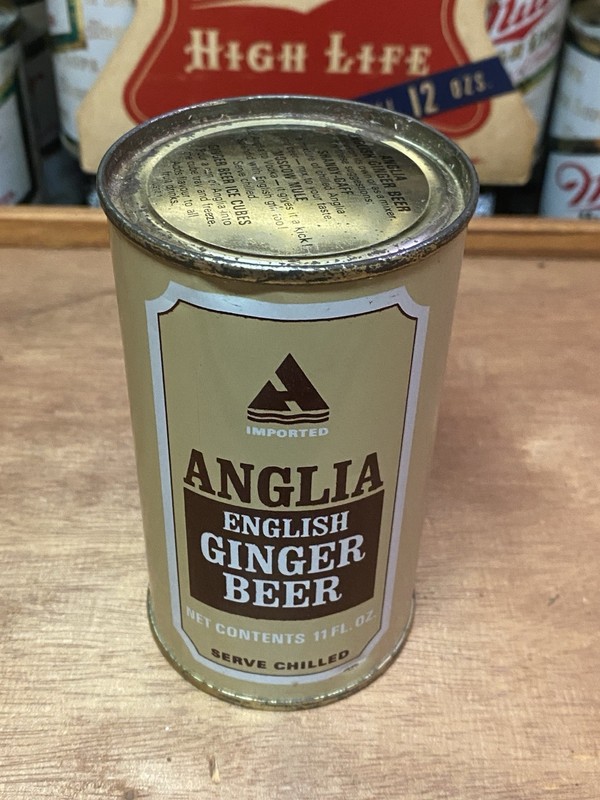 Anglia Flat top beer can English Ginger Beer Old Vanity Top