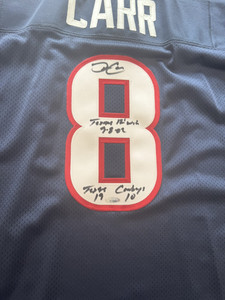 David Carr Autographed Authentic Reebok Jersey TRISTAR Houston Texans 1st Game 