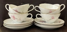 Set of 6 Royal Court  Carnation Tea/ Coffee Cup & Saucers Japan