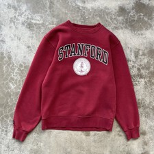 Vintage 90  s Stanford Heavy Weight College Sweatshirt Size Small Jansport Red