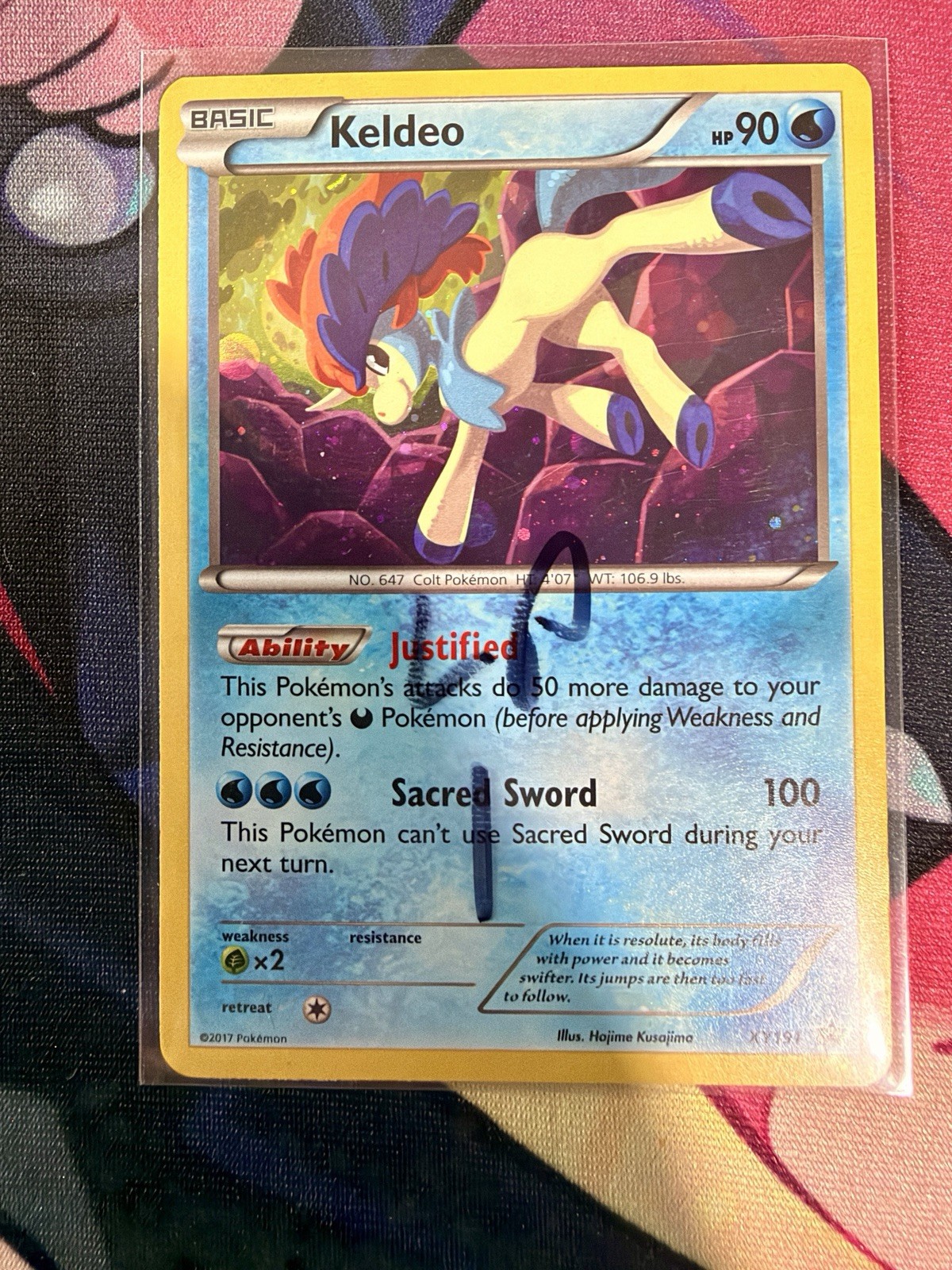 KELDEO XY191 Cosmos holo black star Promo Pokémon LP1