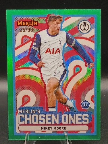 Mikey Moore - 2024-25 Topps UEFA Merlin Chrome Chosen Ones Green Refractor...