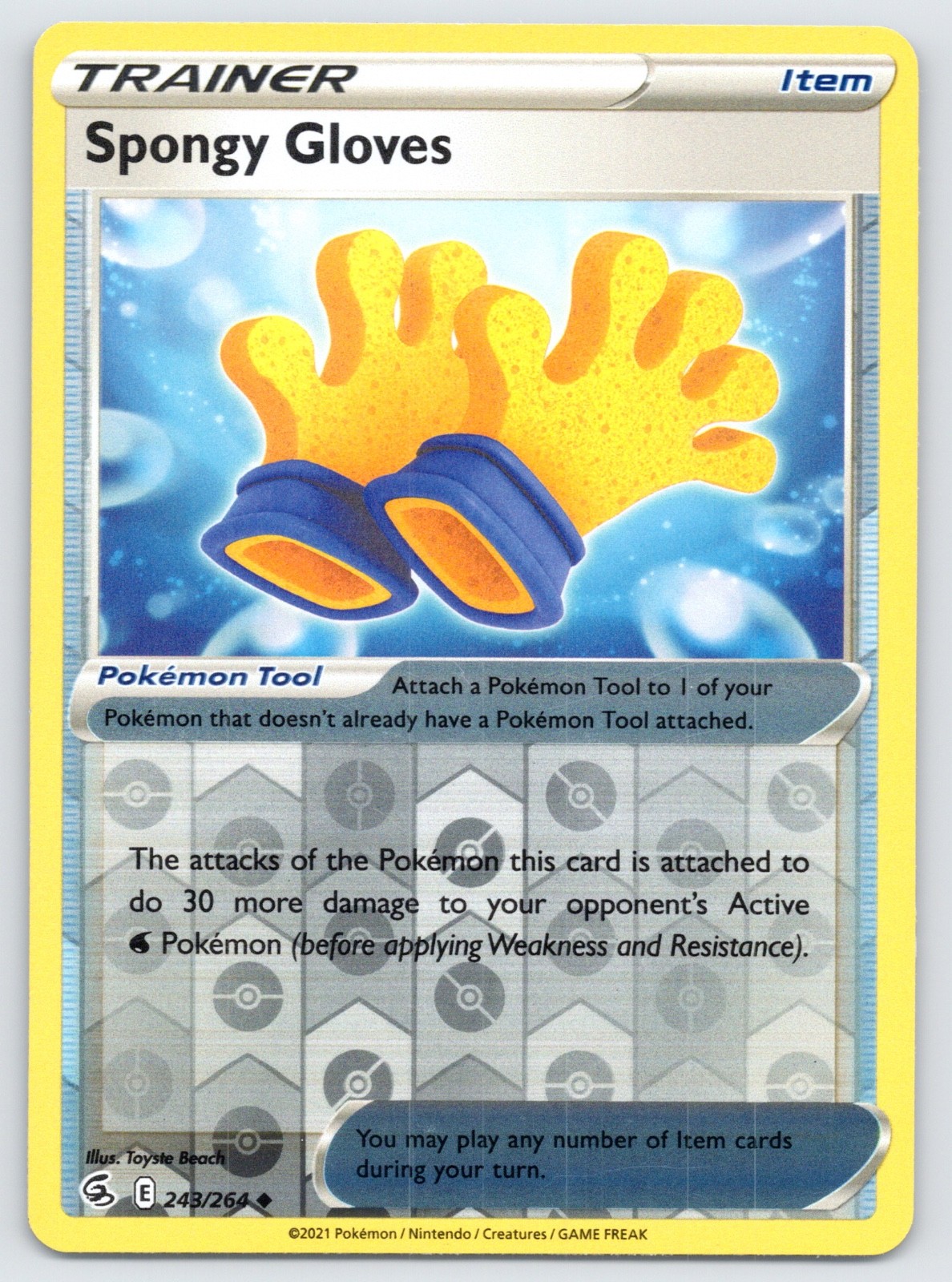 Pokemon TCG Spongy Gloves 243/264 Fusion Strike Uncommon Trainer Item