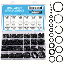 950Pcs 20 Size O Rings Assortment Kit Metric Nitrile Rubber Oring Set With Box  