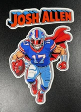Josh Allen Comicbook Superhero Custom Premium Vinyl Sticker Set - Great Gift!