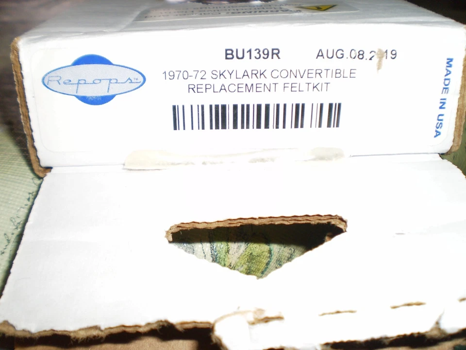 KIT FIELTRO VENTANA NUEVO 1970-72 BUICK SKYLARK CUSTOM GS CONVERTIBLE Foto 2 de 4