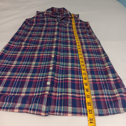 VTG Polo Jeans Co Ralph Lauren Preppy Sleeveless Plaid Shirt Dress Y2K SZ 2 - Picture 9 of 9