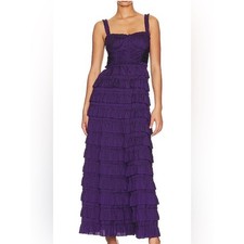 Ulla Johnson Camille Gown Lago Purple Tiered Ruffle Maxi Dress Size 6
