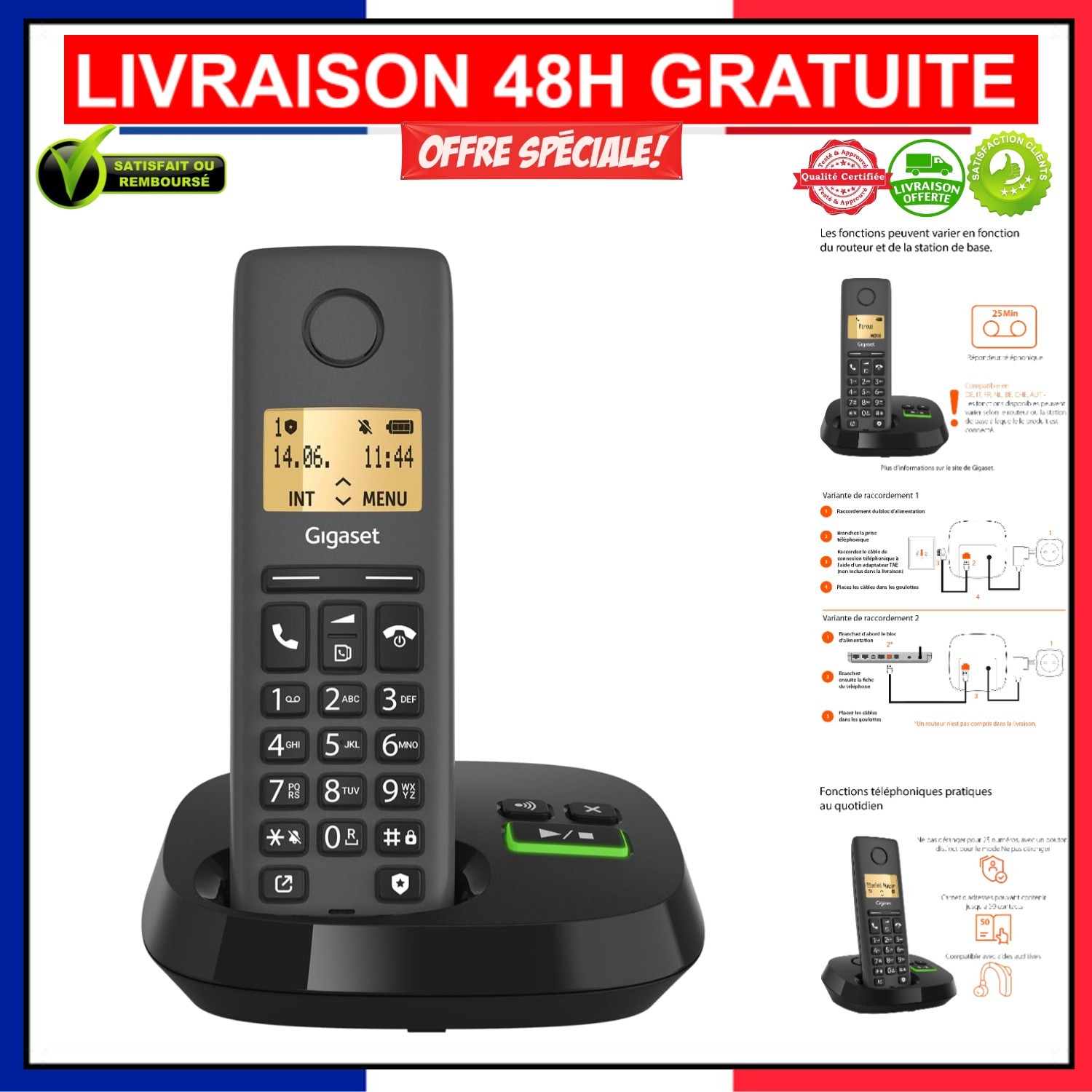Téléphone DECT Gigaset PURE 120A résout le manque d'autonomie des fixes sans fil