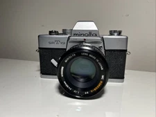 MINOLTA SRT-101 SLR 35mm Film Camera W/ MD 50mm f2 Lens - TESTED New Battery