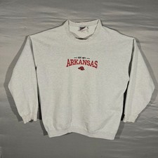 Arkansas Razorbacks Gray Sweatshirt, Size Large College Sports Basic Essential