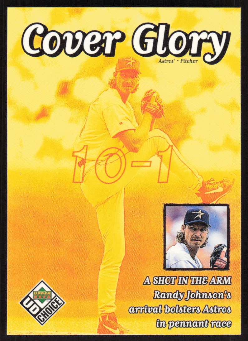 1999 UD Choice Randy Johnson Cover Glory Card #32 - Houston Astros