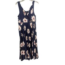 Maggy London Size 10 Floral Pleated Dress Midi Party Spring