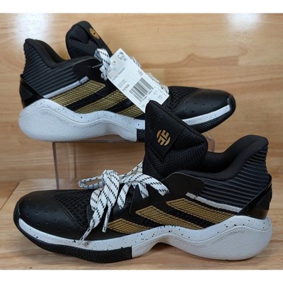 Adidas Harden Stepback Mens Basketball Shoes Black Gold White FX7655 Size 9 NEW