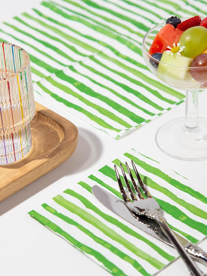 Watercolor Green Paper Napkins 3-Ply 80 Count Cocktail Size ...