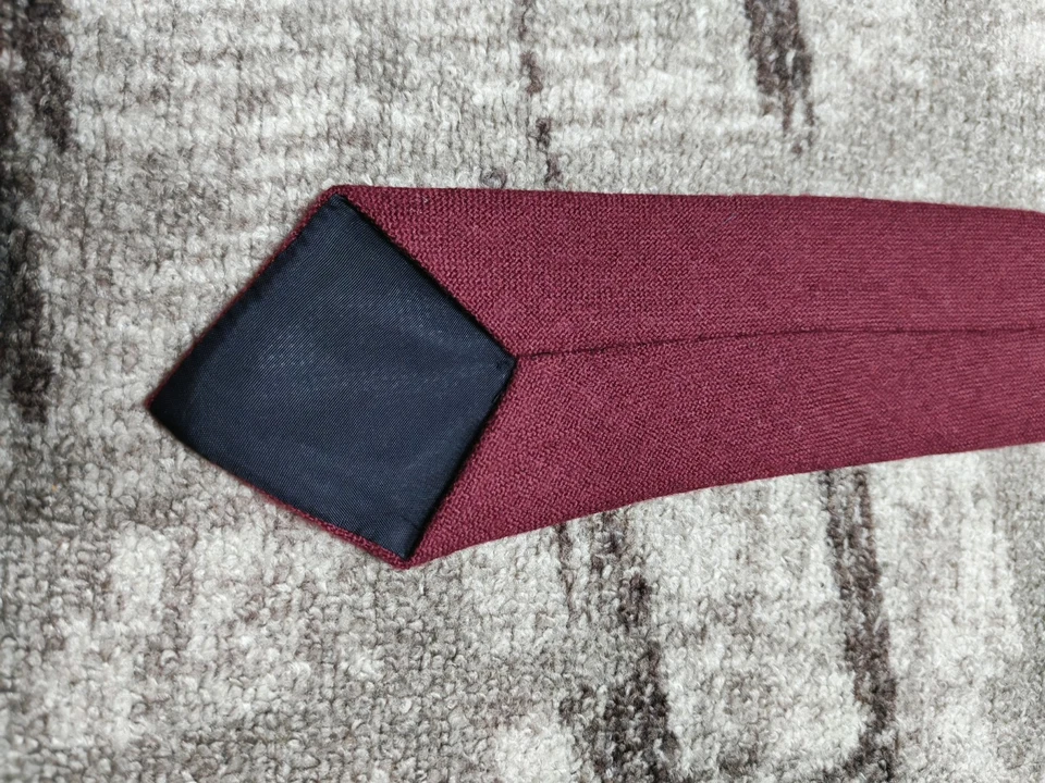 Gravata vintage King's Fashion clássica 100% lã pura retrô bordô - Imagem 4 de 4