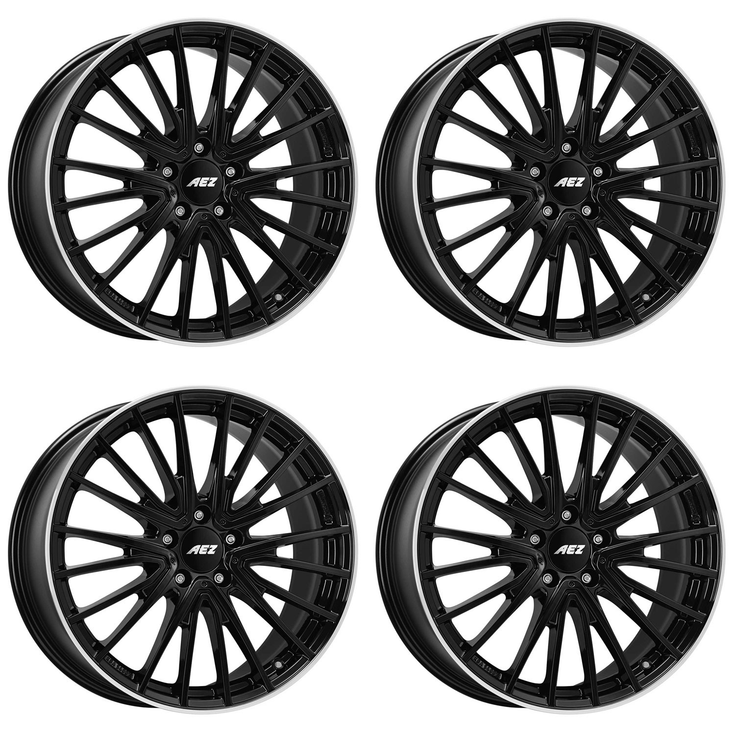 4 AEZ Berlin black Wheels 7.5Jx19 5x112 for Mercedes Benz A B C CLA GLA GLB