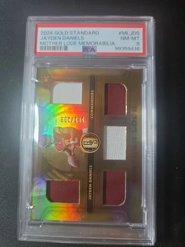 2024 Panini Gold Standard Mother Lode Memorabilia Jayden Daniels RC 181/299 PSA8