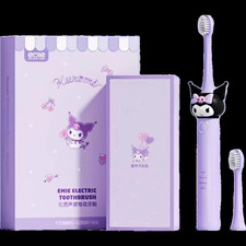 Kuromi Purple Adult/Children Electric Four Gears Toothbrush w/Two Heads Gift New