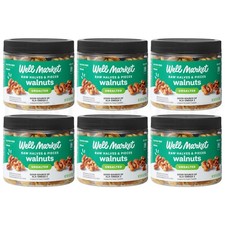 Well Market Unsalted Raw Halves & Pieces Walnuts 6oz Lot of 6