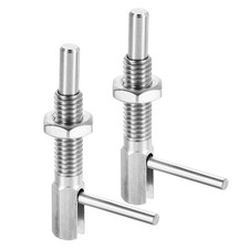 2Pcs Retractable Indexing Plunger Pin, Stainless M6 Spring Plunger with Nut
