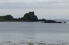 Photo 6x4 View across Lagavulin Bay Seals are hauled up on the rocks.Du c2017