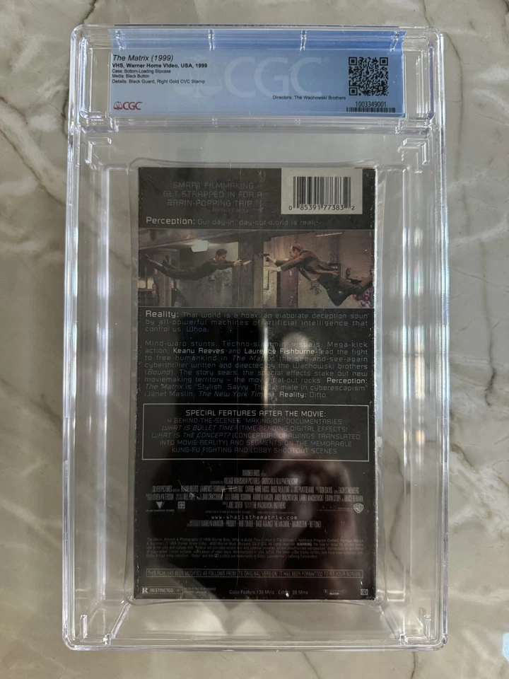 The Matrix VHS Collector’s Edition CGC Graded 9.6 SEALED A+ Warner Bros 1999 - Image 2 of 2