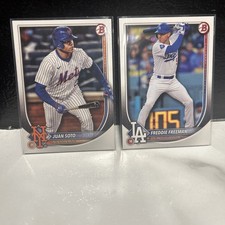 2025 Bowman Juan Soto #22 and 2025 Bowman Freddie Freeman Base Card #5