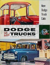 1955-1956 Dodge C3 Pickup ORIGINAL Sales Brochure Literature New Truck Cabs