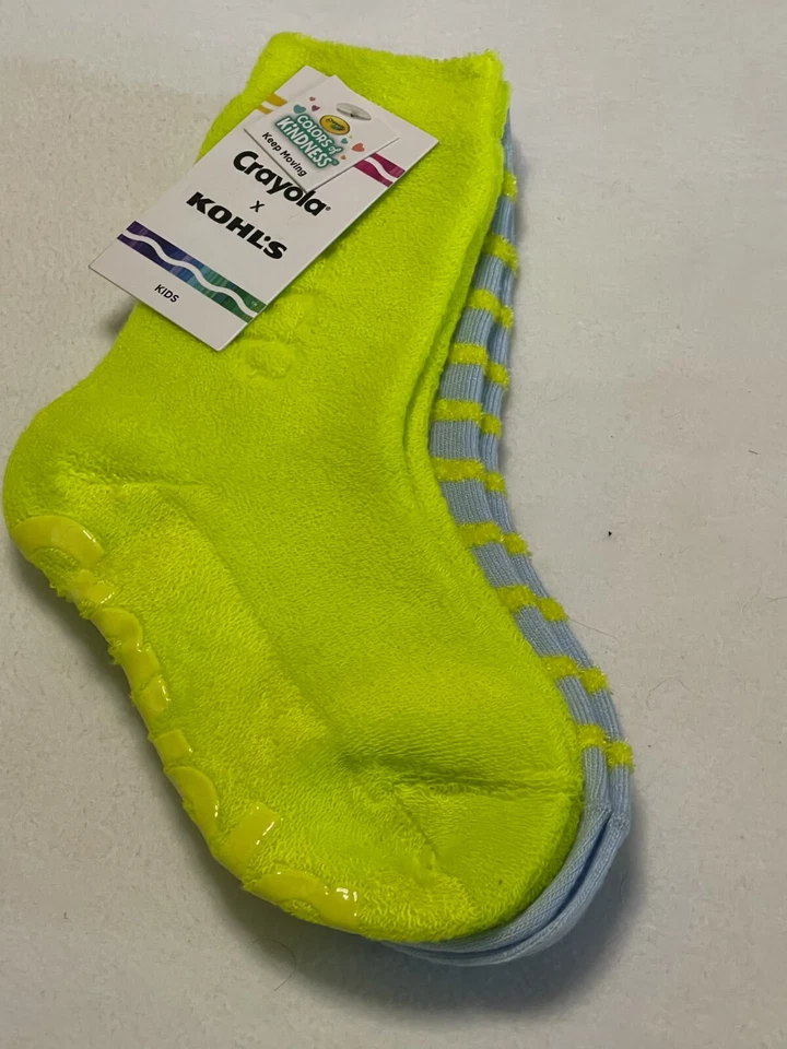 NUEVO CON ETIQUETAS Crayola Niños Paquete de 2 Calcetines Onda Pestañas Terry Inverso/Calcetines Niños 2 Pares Foto 2 de 4