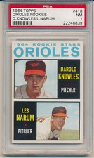 1964 Topps Orioles Rookie Stars (Darold Knoeles/Les Narum) (#418) PSA7 PSA (#02)