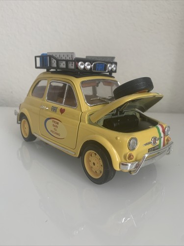 Authentic FIAT 500 Burago GOLD COLLEZIONE 1:16 (From Bari to Pechino) Italian - Picture 3 of 9
